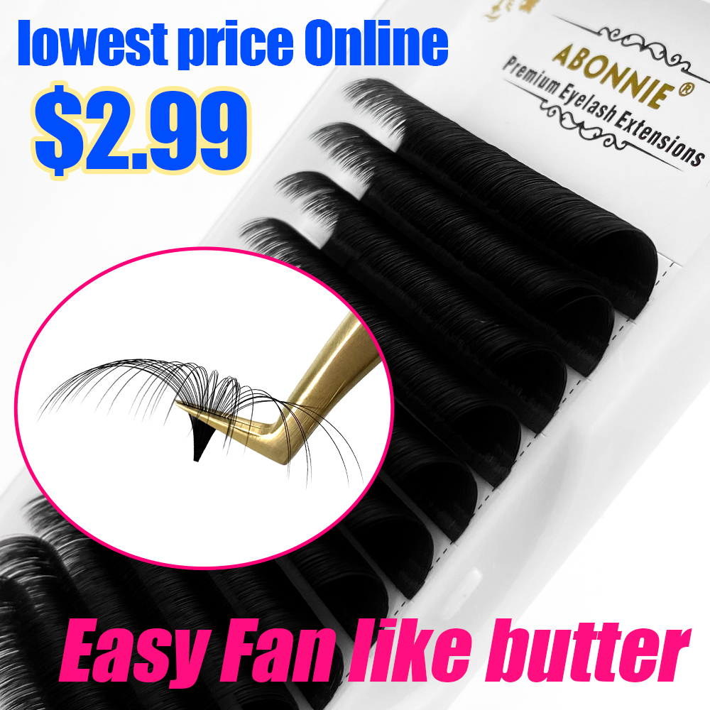 Eyelash Extension For Asian Eyes - Abonnie 0.03-0.10mm Easy Fan Lashes Mega