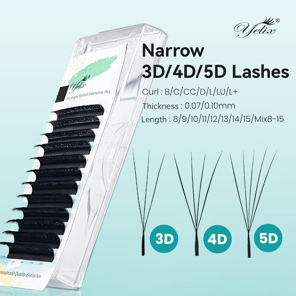 Eyelash Extension For Asian Eyes - Yelix Narrow 3D 4D 5D W