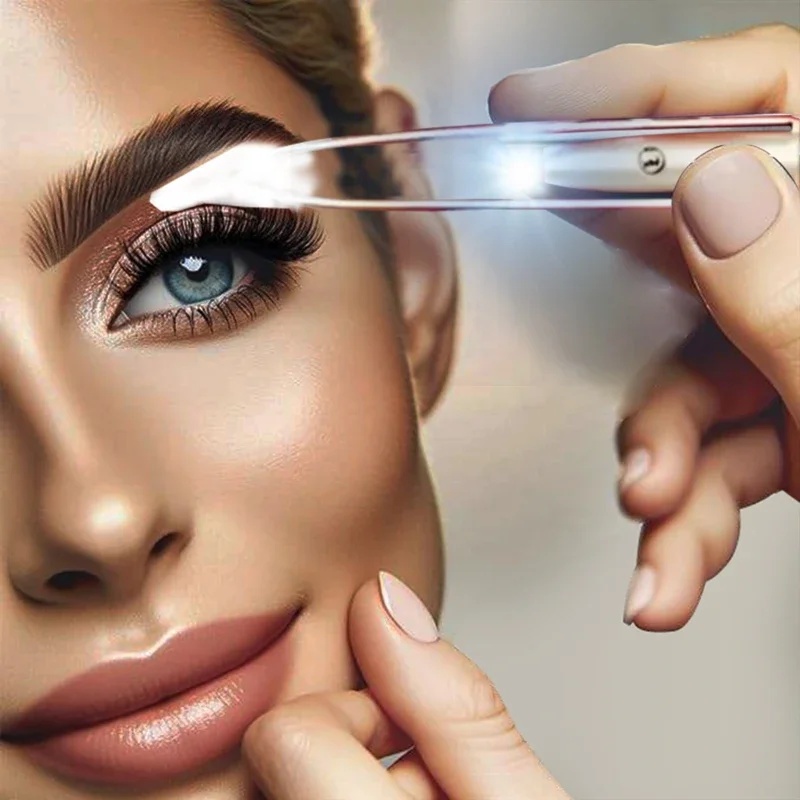 Eyelash Extension Led - Lighted Stainless Steel Tweezers Kit for