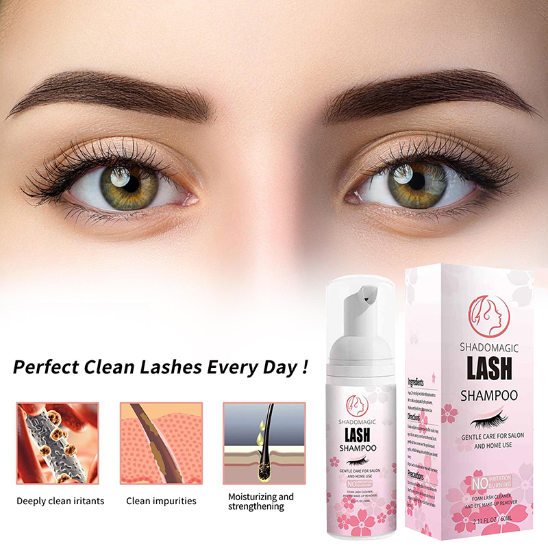【A】60ML Fast Cleaning Lash Sha - Eyelash Extension Cleaning ulasan dan harga