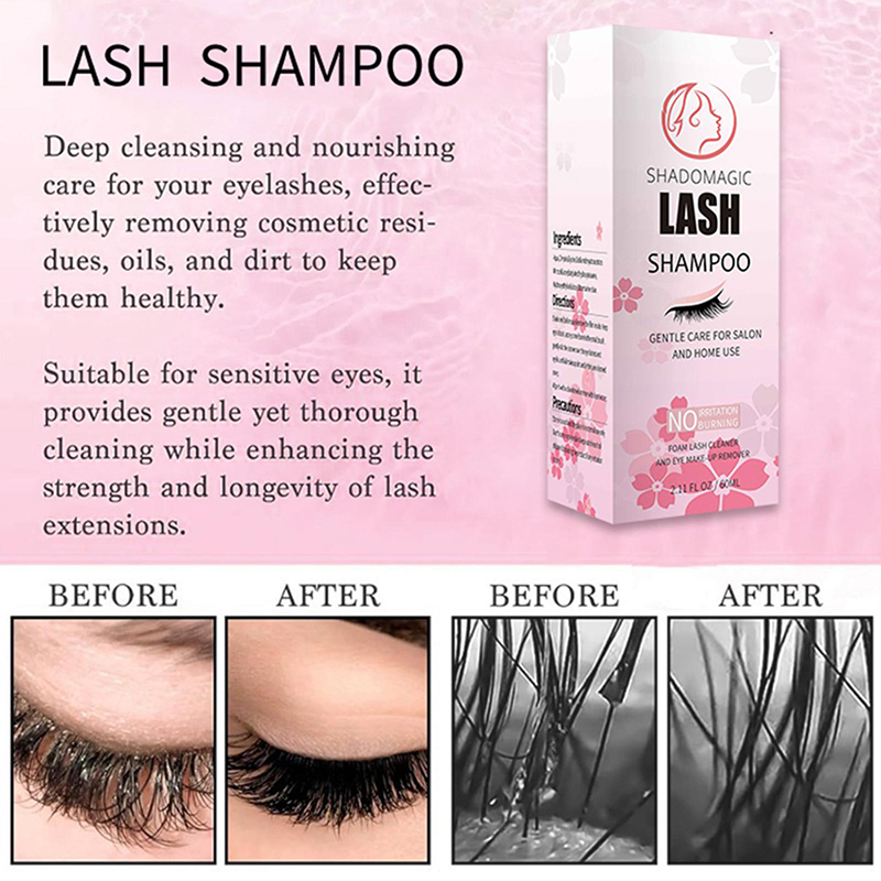 【A】60ML Fast Cleaning Lash Sha - Eyelash Extension Cleaning ulasan dan harga
