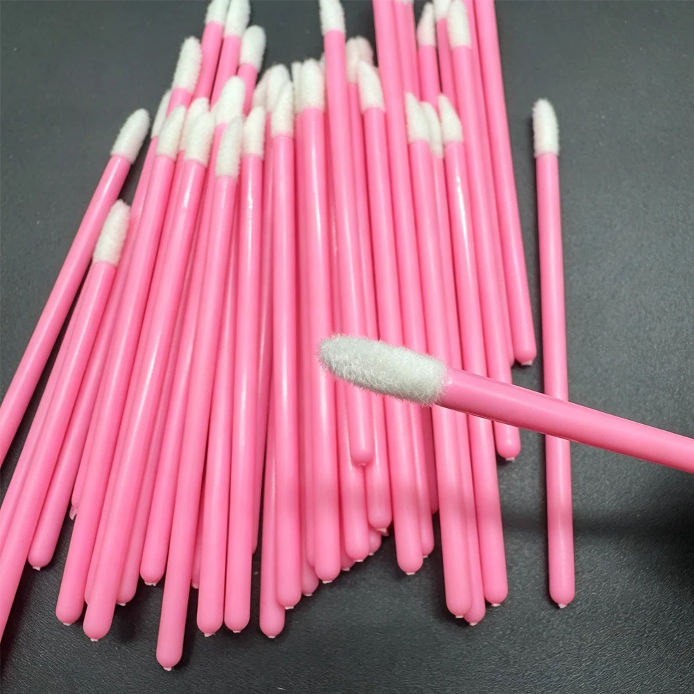 100Pcs Disposable Glitter Lip  - Eyelash Extension Cleaning ulasan dan harga