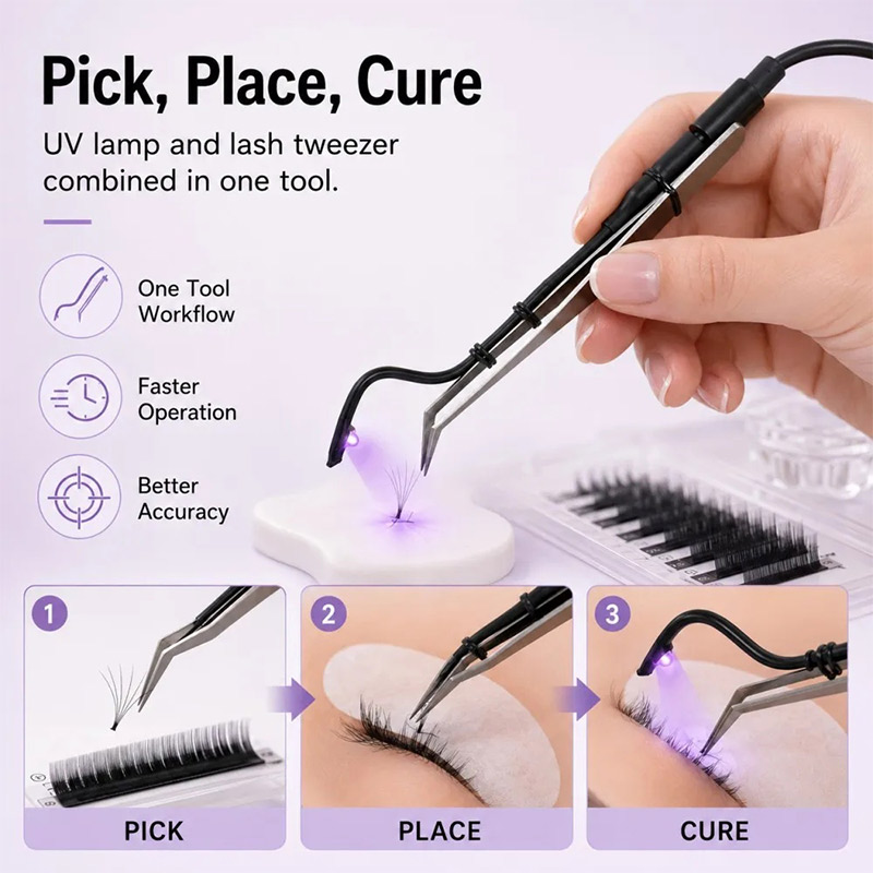 Mini UV Lash Lamp Tweezers 2‑S - Eyelash Extension Led ulasan dan harga
