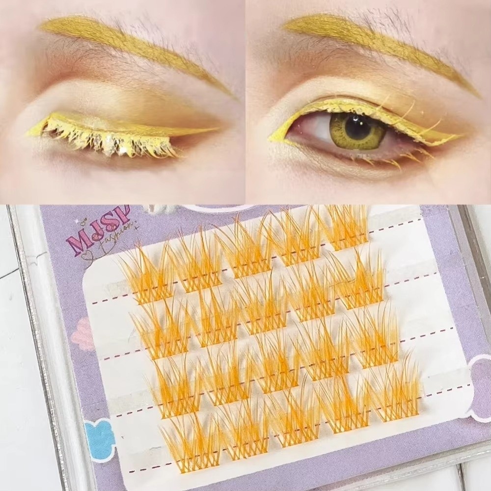 Colorful False Eyelashes Natur - Eyelash Extension Wispy Look ulasan dan harga