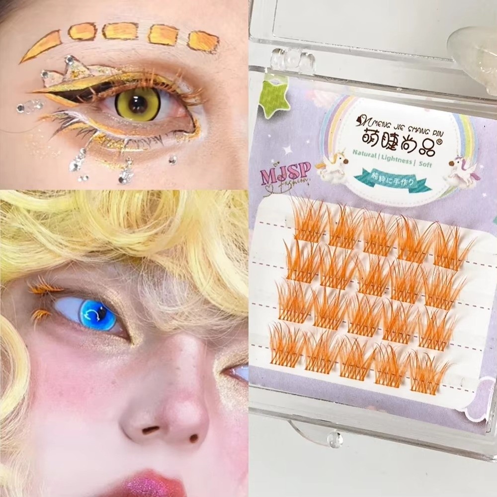 Colorful False Eyelashes Natur - Eyelash Extension Wispy Look ulasan dan harga