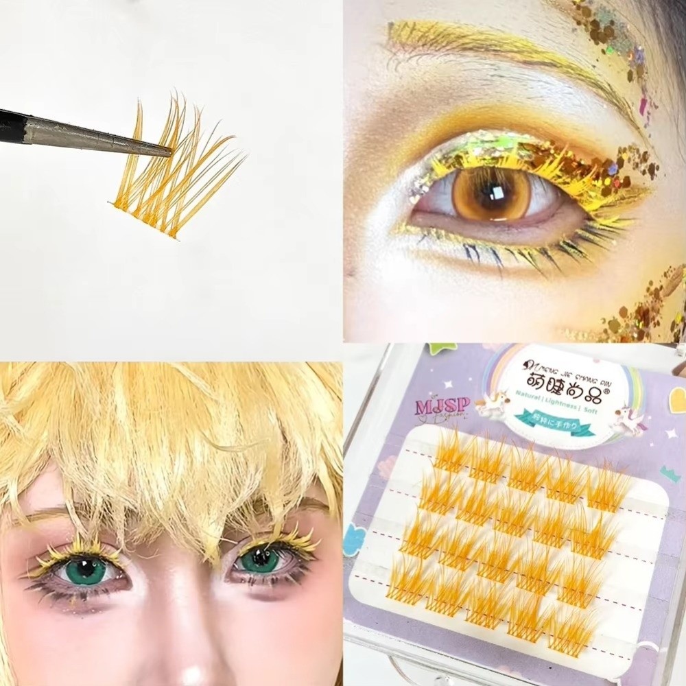Colorful False Eyelashes Natur - Eyelash Extension Wispy Look ulasan dan harga